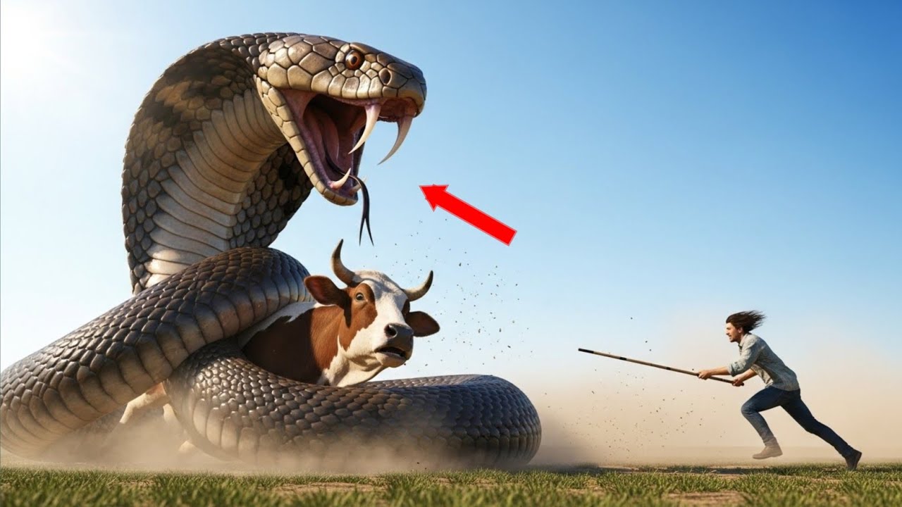 Giant Cobra Attacks Cow &mdash; Rescue Team Arrives Just in Time!