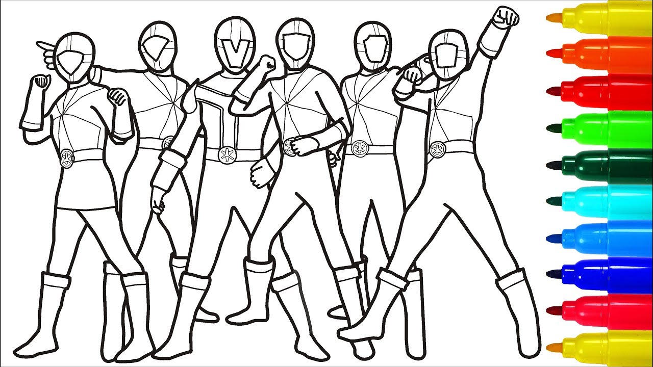 Power Rangers Samurai Wild Force Coloring Pages | Colouring Pages for Kids with Colored Markers