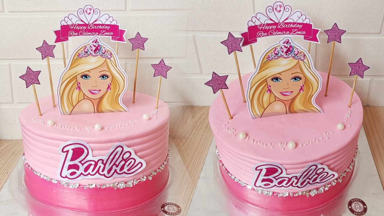 DEKOR KUE ULANG TAHUN TEMA BARBIE KUE ULANG TAHUN ANAK PEREMPUAN