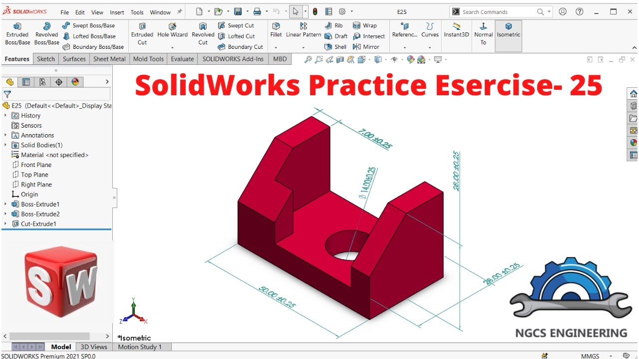 SolidWorks Practice EXERCISE-25 || SolidWorks Tutorial in Hindi || SolidWorks