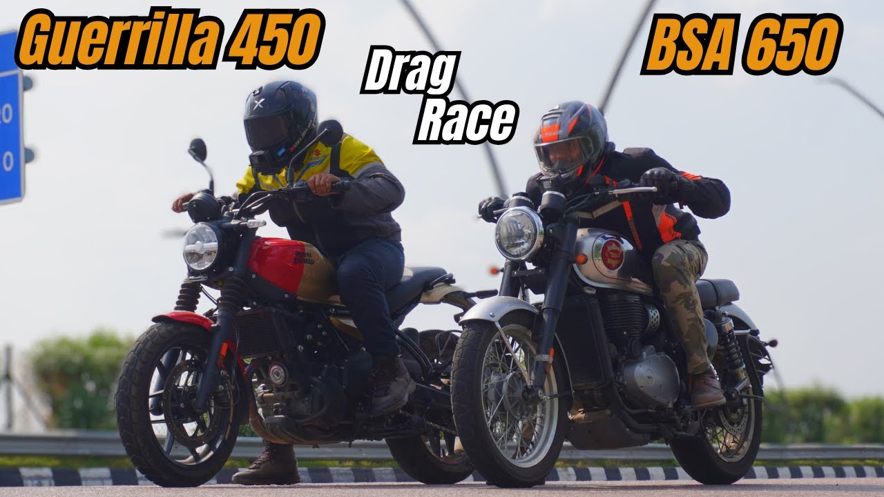 Guerrilla 450 vs BSA GoldStar 650 Drag Race