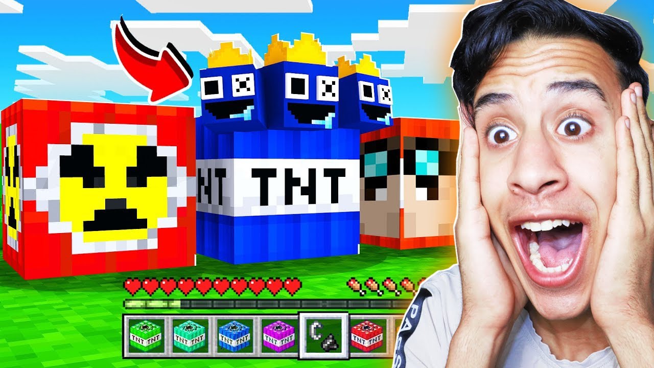 فجرت أغرب انواع ال تي ان تي في عالم ماين كرافت (تي ان تي الرجل الازرق) Minecraft TNT !!