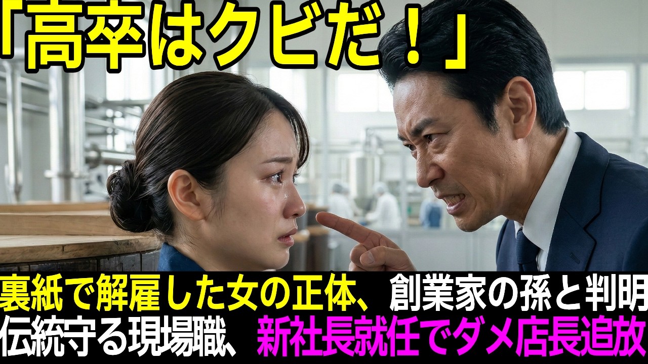 「高卒はクビだ！」裏紙で解雇した女の正体。老舗醤油蔵のMBA店長、わずか10分後に創業家の孫と判明し土下座する羽目に【感動する話】【朗読】