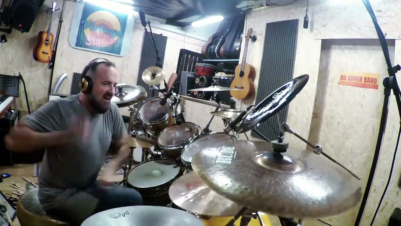 John Macaluso recording Roger Staffelbach solo album. 