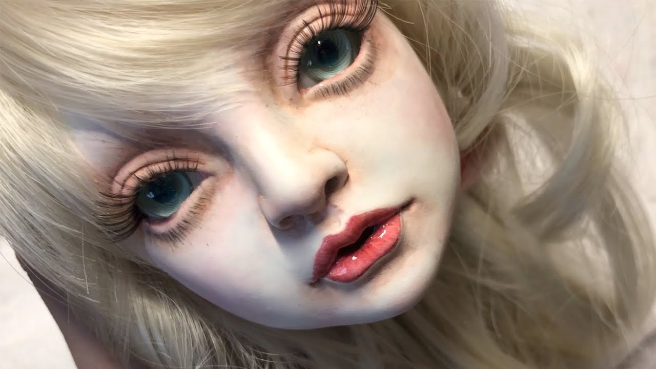 【球体関節人形】顔の着色メイキング【Doll Making Movie】