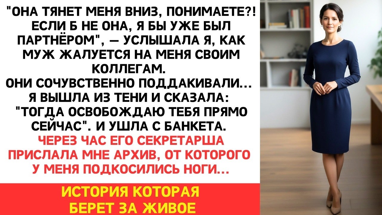 Я услышала как на корпоративе муж назвал меня обузой,а наш брак ошибкой. А когда секретарша прислала