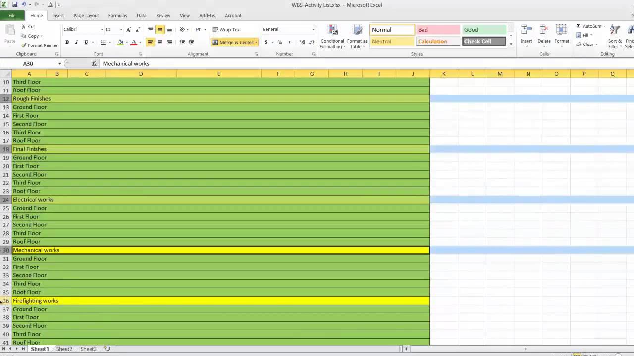 Lesson 5part 2 Create Activity List and Cost Loading