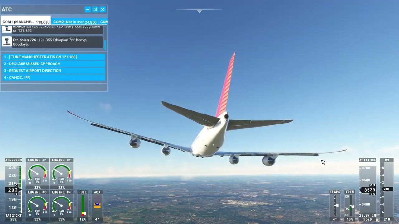 Microsoft Flight Simulator: Cologne to Manchester with a 747-8