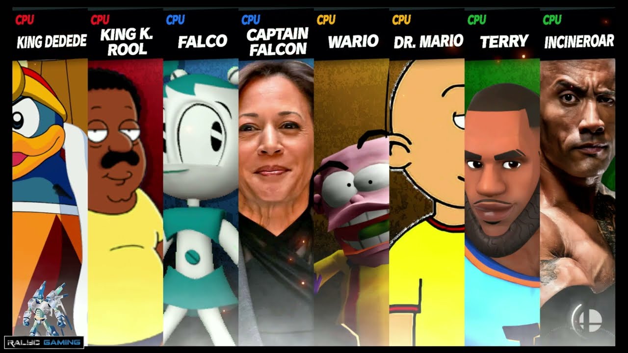 Dedede & Cleveland vs Jenny & Kamala vs Eddy & Calliou vs LeBron James & The Rock