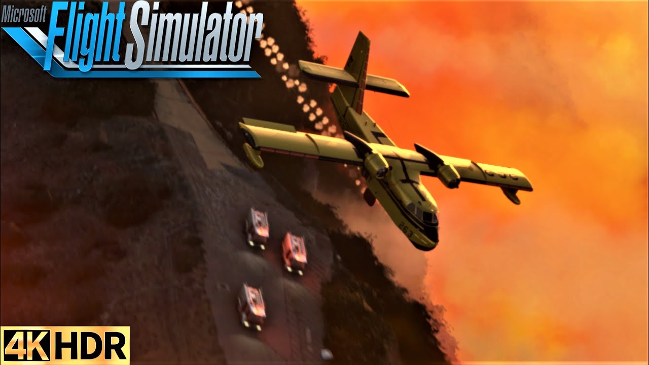 Firefighters rescue by Water bombers on Hollywood Hill | Microsoft Flight Simulator Canadair CL–215