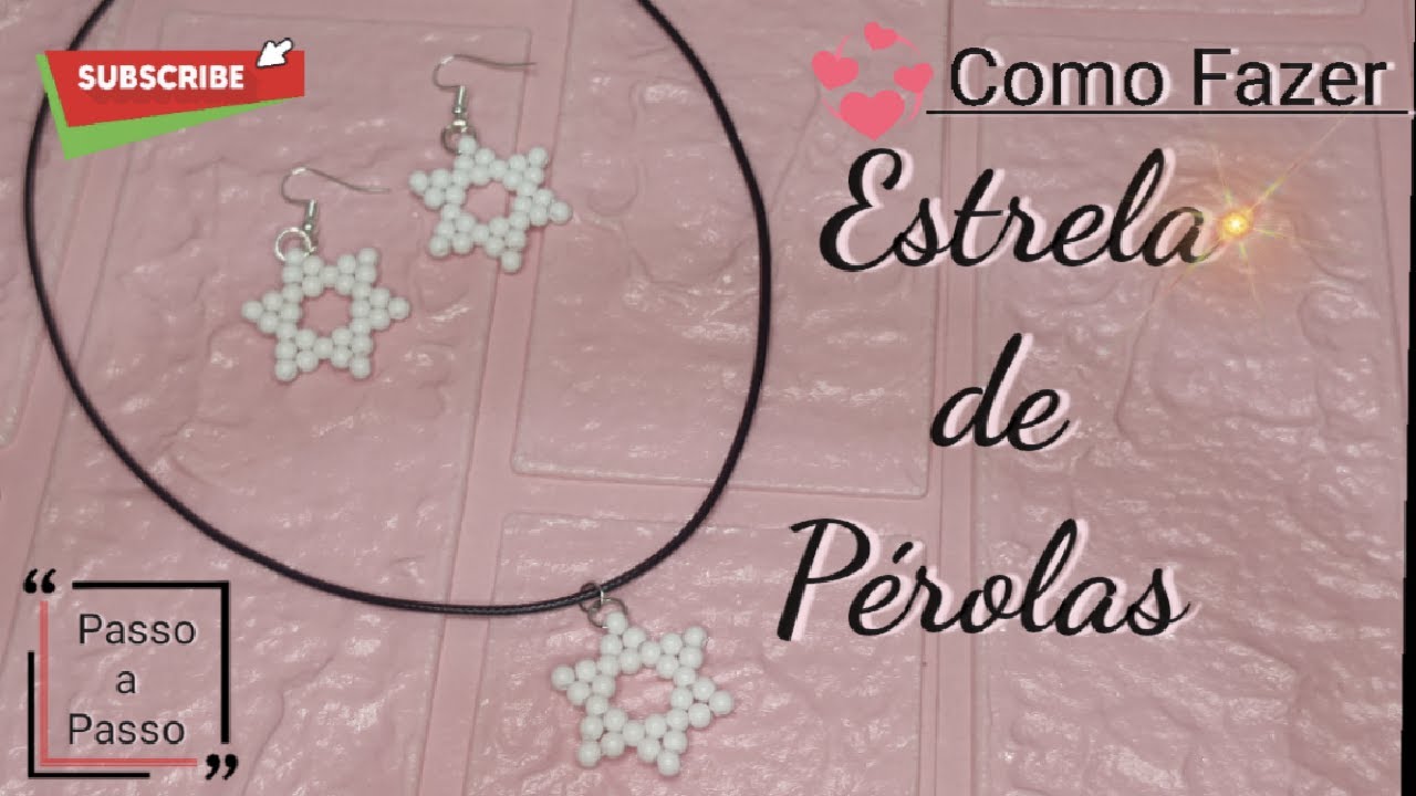 Como Fazer⭐Estrela de Miçangas💫Brincos e Pingente para os Colares❤️