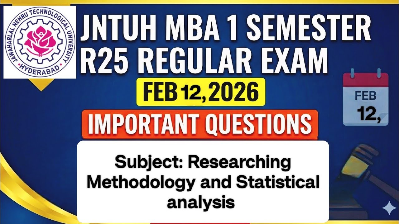 👉JNTUH MBA R25 Research Methodology Important Questions | Unit Wise | Regular Exams👍🏼👍🏼