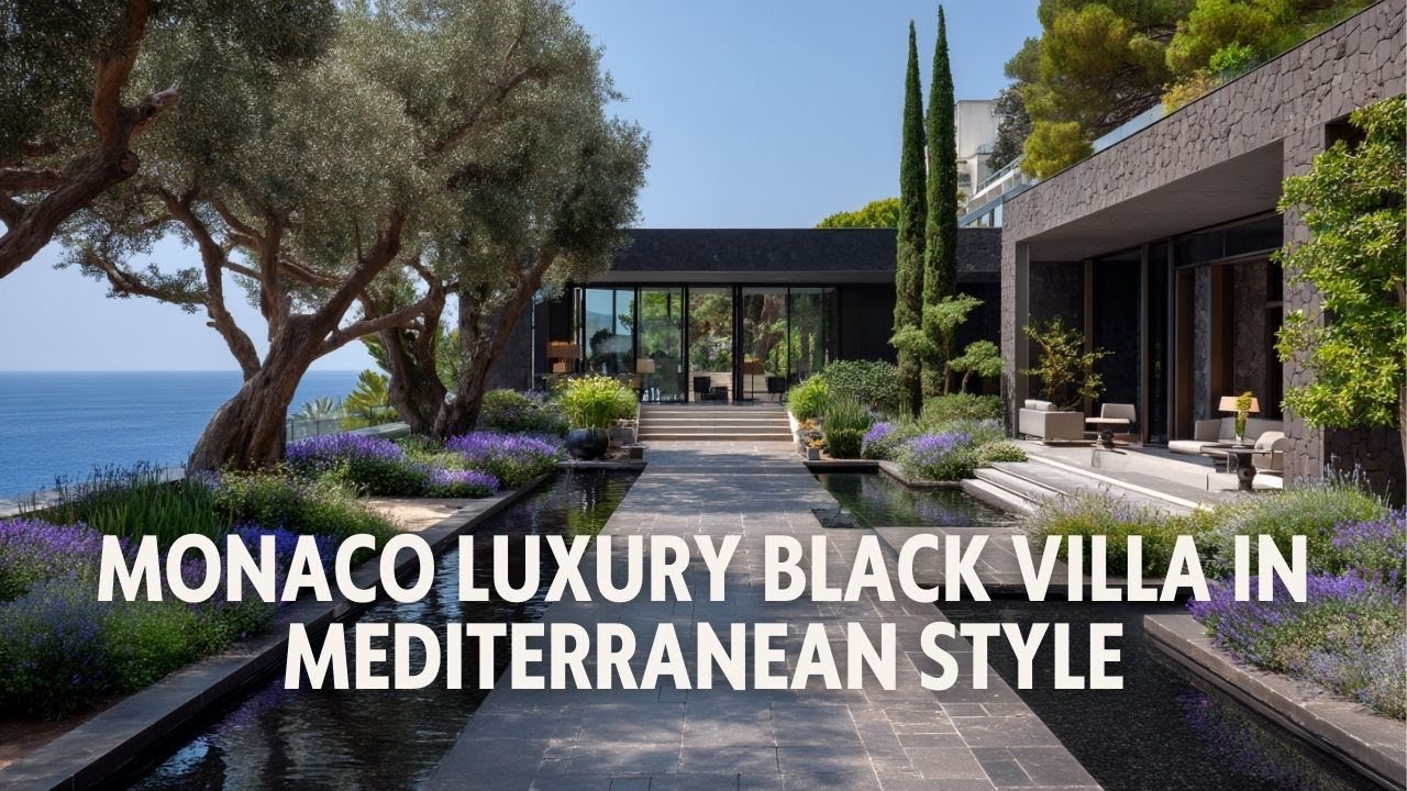 Monaco Luxury Black Villa in Mediterranean Style with Sleek Modern Elegance and Sea Views