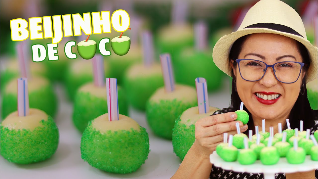 BEIJINHO DE LEITE DE COCO - MUITO FÁCIL E FICA UMA GRAÇA PARA FESTAS E EVENTOS - DIKA DA NAKA
