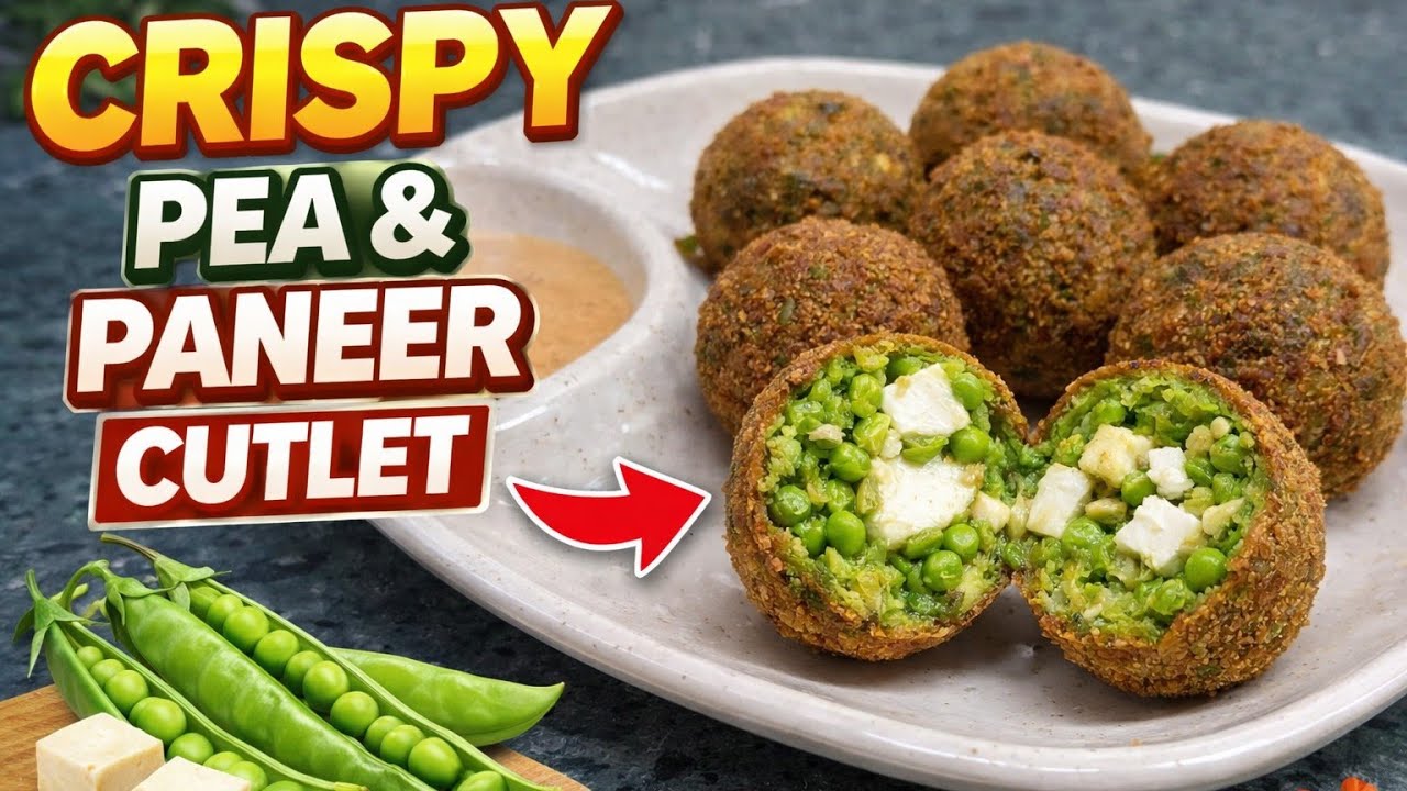 Matar Paneer Cutlet ||  Crispy and Crunchy ||  Homemade recipe 