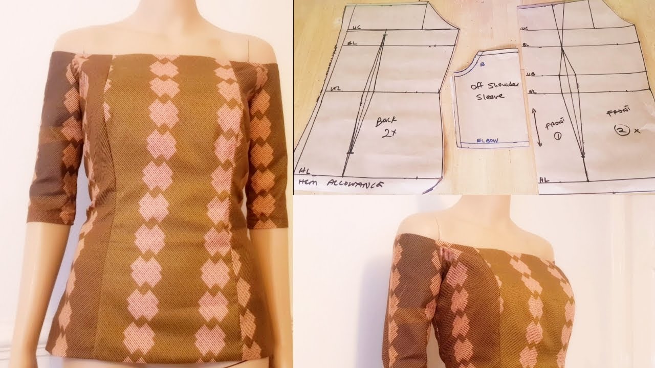 How to make Off Shoulder blouse [Fitted and Padded Off shoulder blouse|Off shoulder Top]