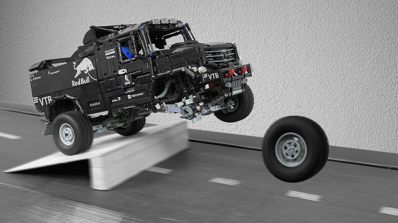 Kamaz Rally Dakar VS Ramps on Treadmill – Lego Technic CRASH Test