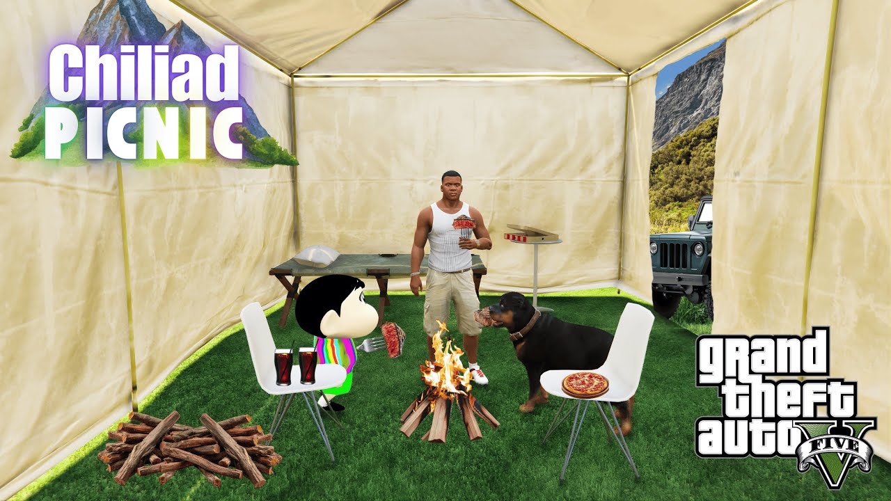 Chop Ne Khaya Pura 3 Kilo BBQ! 🍗 Shinchan Chops Franklin Mount Chiliad Picnic Party 🎉