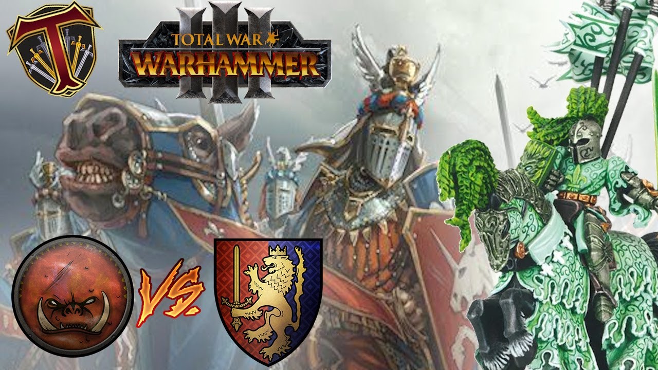 Green Knight Grail Charge! Bretonnia vs Greenskins - Total War Warhammer 3