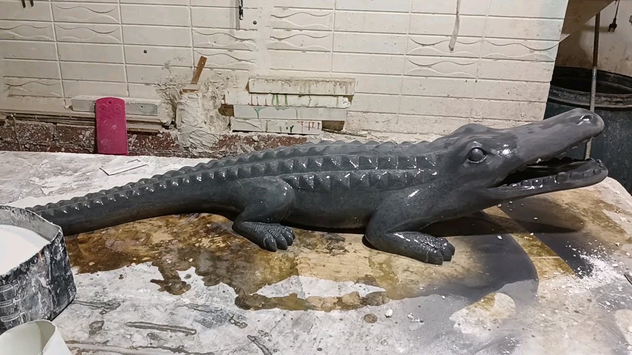 كيف تنحت تمساح من الجبس .. How to make a crocodile from plaster