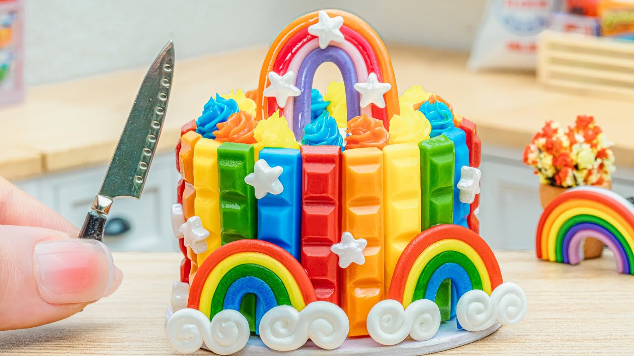 Perfectly Satisfying Rainbow Cake 🌈| Mini Cake