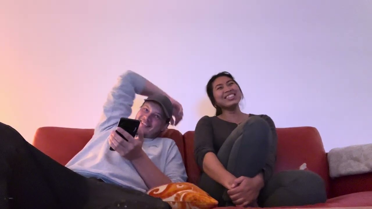 Watching the trailer from our wedding video 