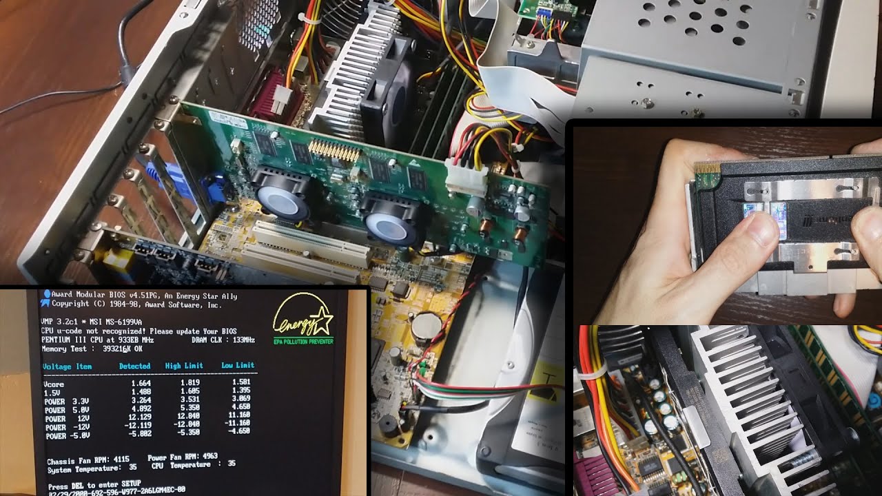PENTIUM III 933 // Jak wygląda procesor na płytce SLOT 1 // Wymiana starego procesora //