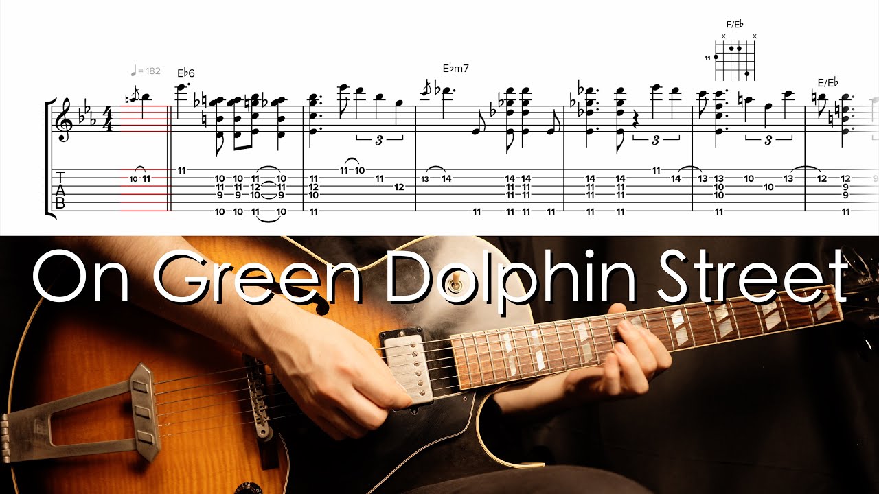 On Green Dolphin Street - Solo Jazz Guitar Chord Melody Tab