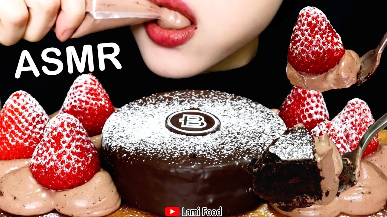 CHOCOLATE CAKE ASMR | DESSERT ASMR | STRAWBERRY & CHOCOLATE CREAM | NO TALKING ASMR