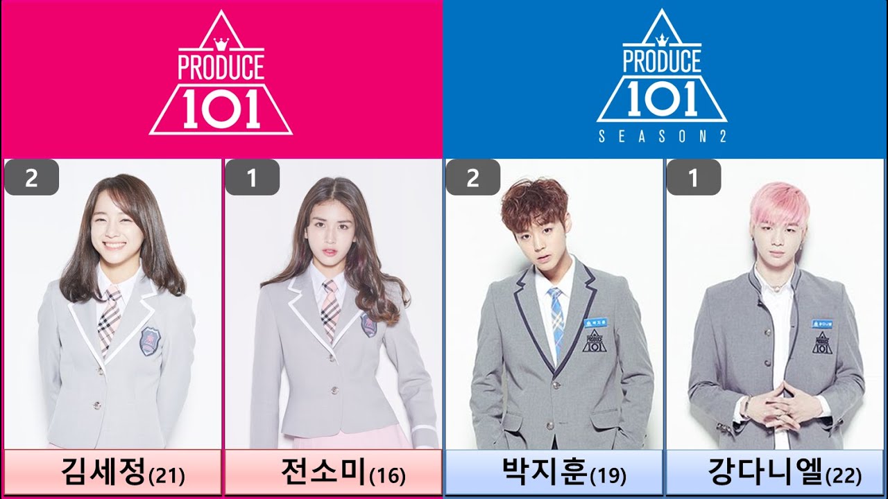 프로듀스 101 시즌1, 시즌2 TOP 50