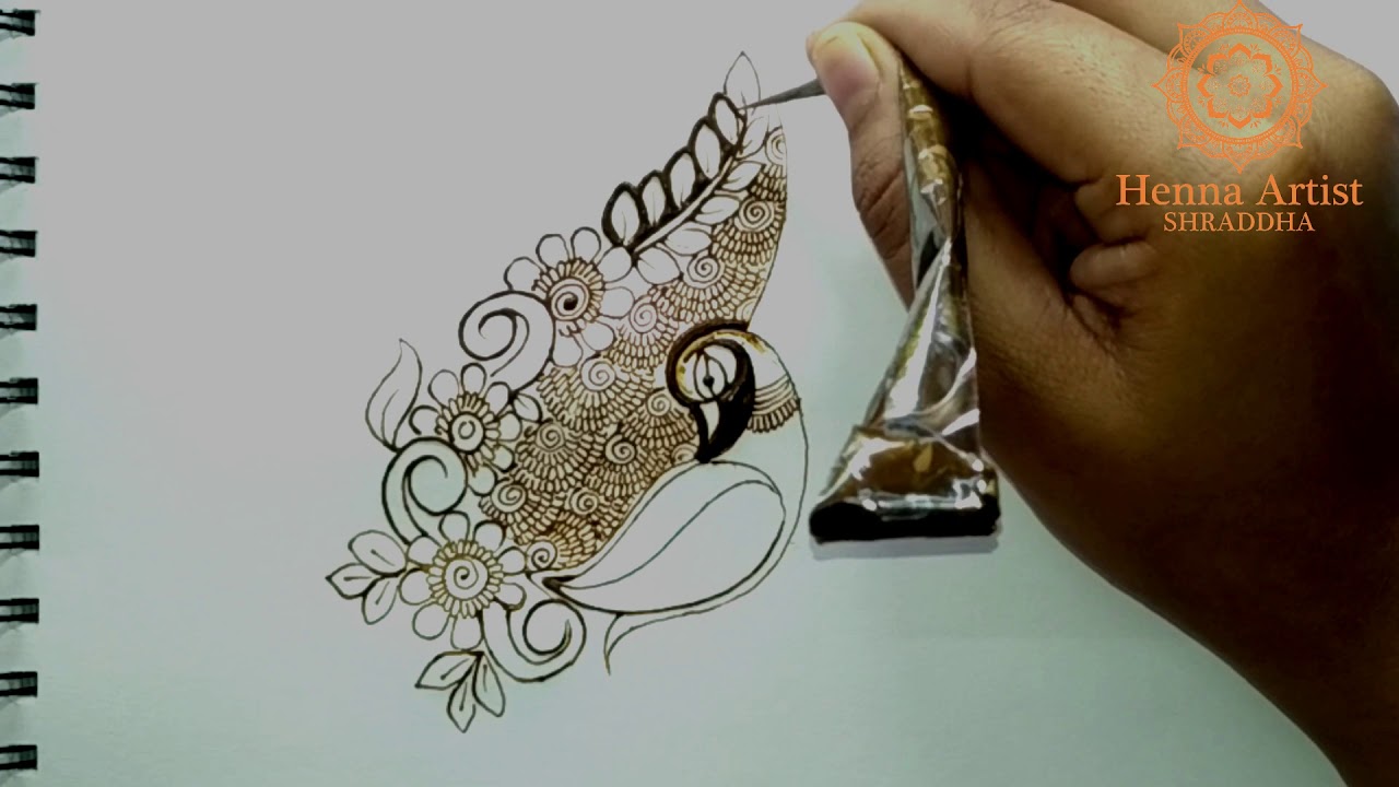 Peacock Design For Learner in Henna By Henna Artist Shraddha