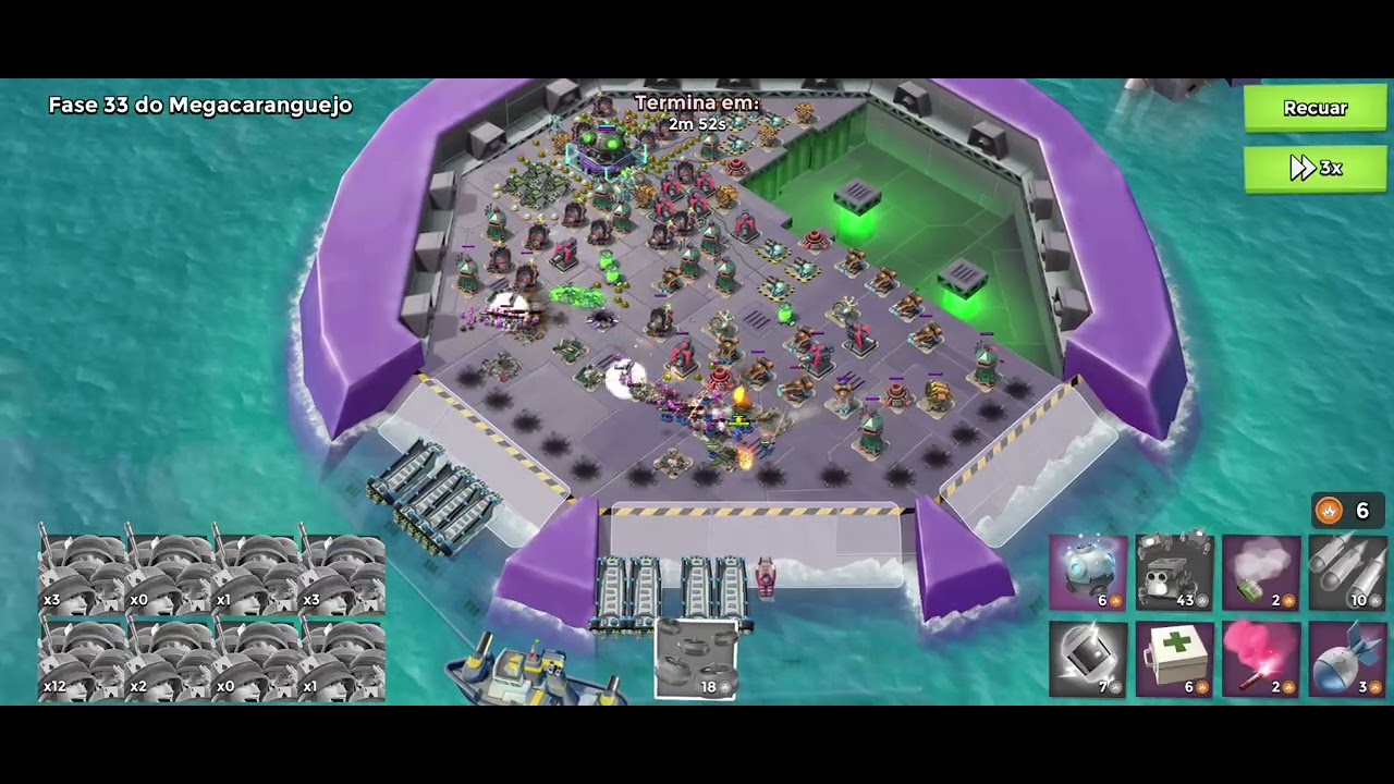 Boom Beach ( Um filme de ataques contra o mega caranguejo com todas as forças) .