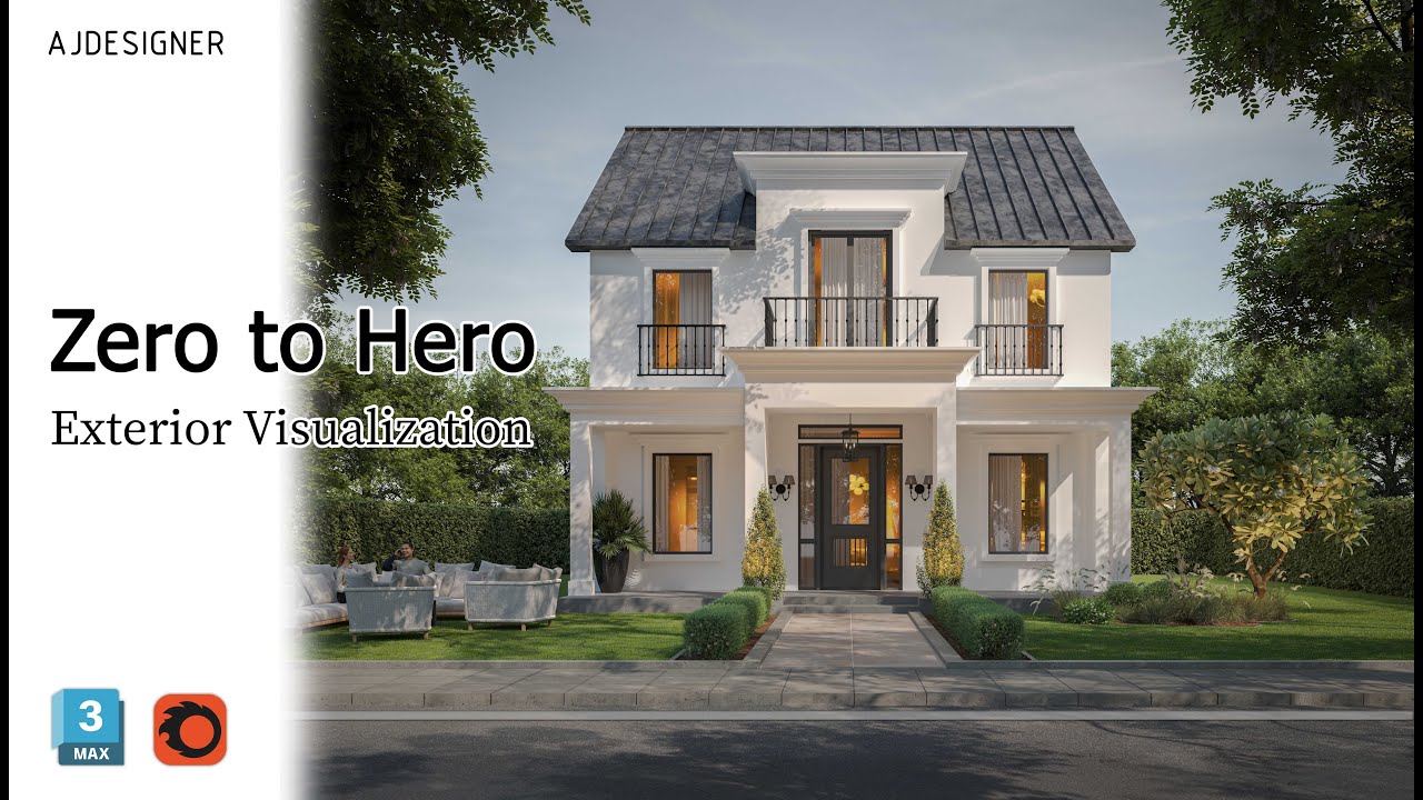 From Zero to Hero | French Exterior Modeling and Rendering | 3ds Max Corona