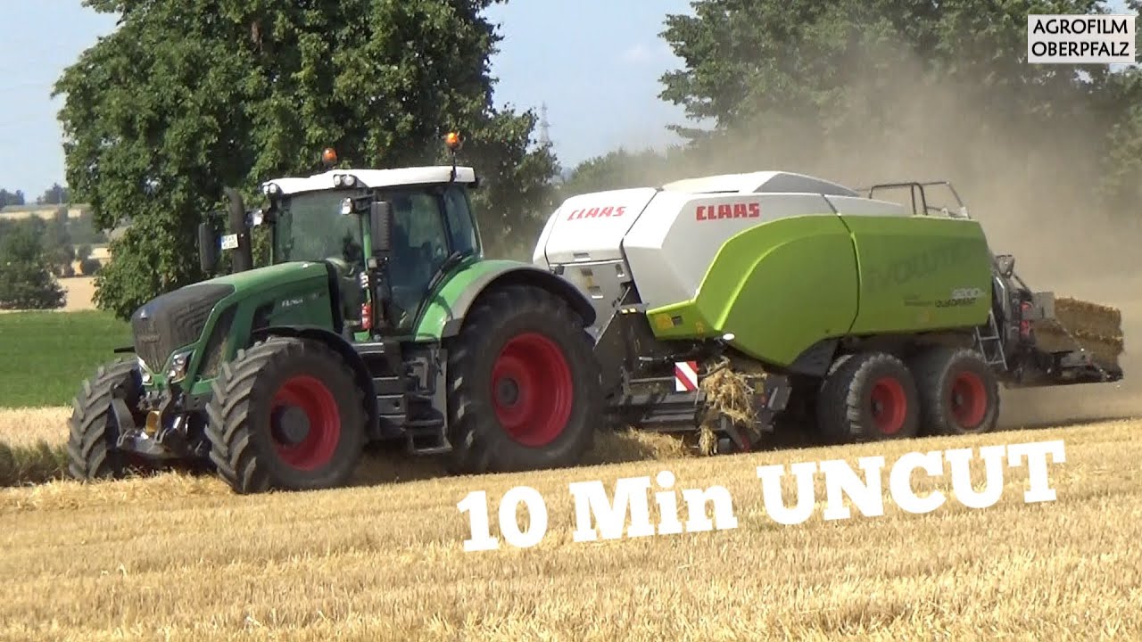 Stroh pressen Highspeed - Claas Quadrant 5200 FC Evolution - Fendt Vario 939 - LU Spitzner - UNCUT