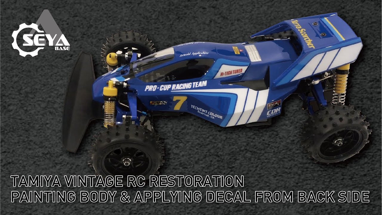 タミヤ RC ボディ裏貼りペイントしてみた。デカールもペイントのような仕上がり! Tamiya RC body applying decal from back side like paint!?