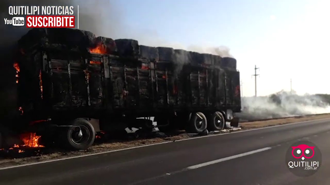 accidente e incendio en ruta 16