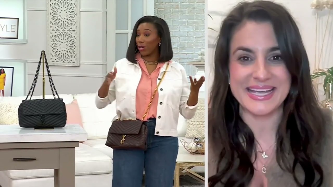 Brand Ambassador for Rebecca Minkoff on QVC Dawn Del Russo Shows f Edie Medium Leather Crossbody
