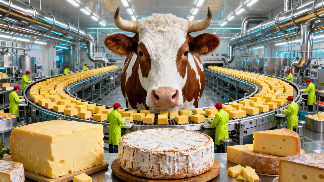 Inside a Modern Cheese & Butter Factory | From Dairy Farm to Gourmet Cheese (Full Process)