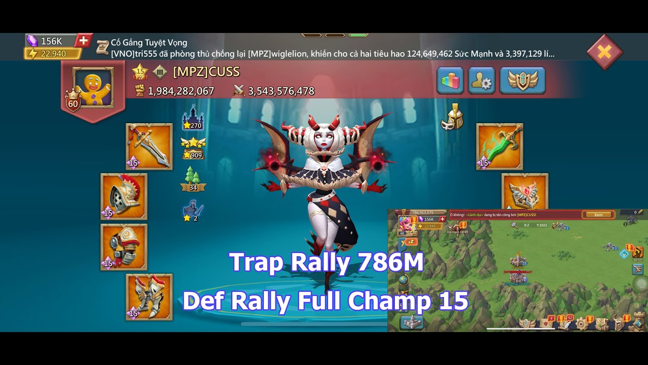 Trap 786m Def Rally Full Champ 155 Ban Phước | Lords Mobile