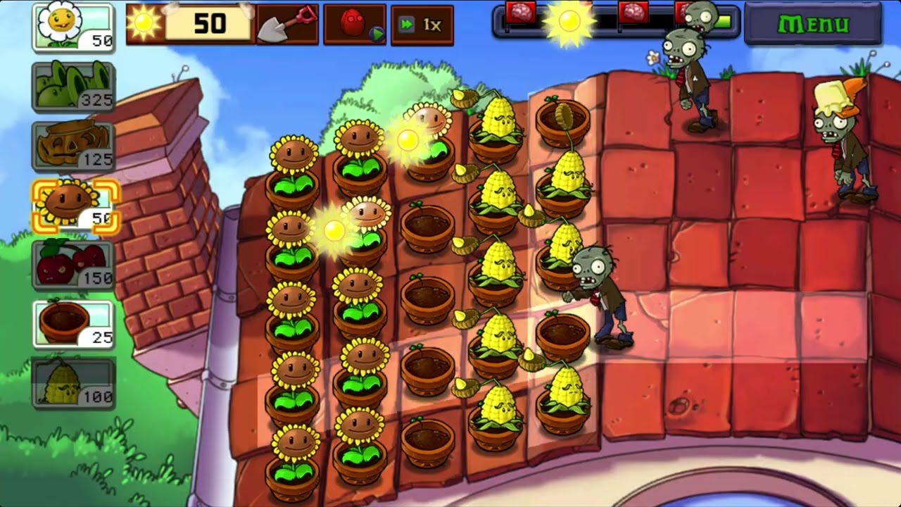 ADVENTURE2 ROOF Level 7💥PLANTS VS ZOMBIES💥#gaming #plantsvszombies 