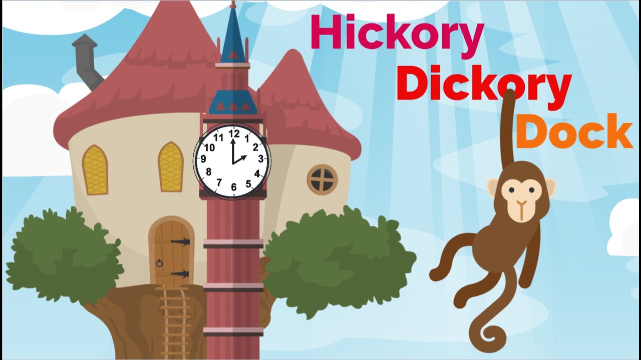 Hickory Dickory Dock- Reading the Clock from 1-12| Nursery Rhymes & Kids Songs- Kids' Song with Rose