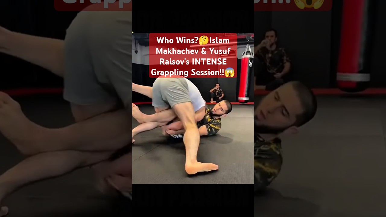 Islam Makhachev grapples with ACA Fighter Yusuf Raisov🔥 #ufc #islammakhachev #grapple #yusuf #raisov