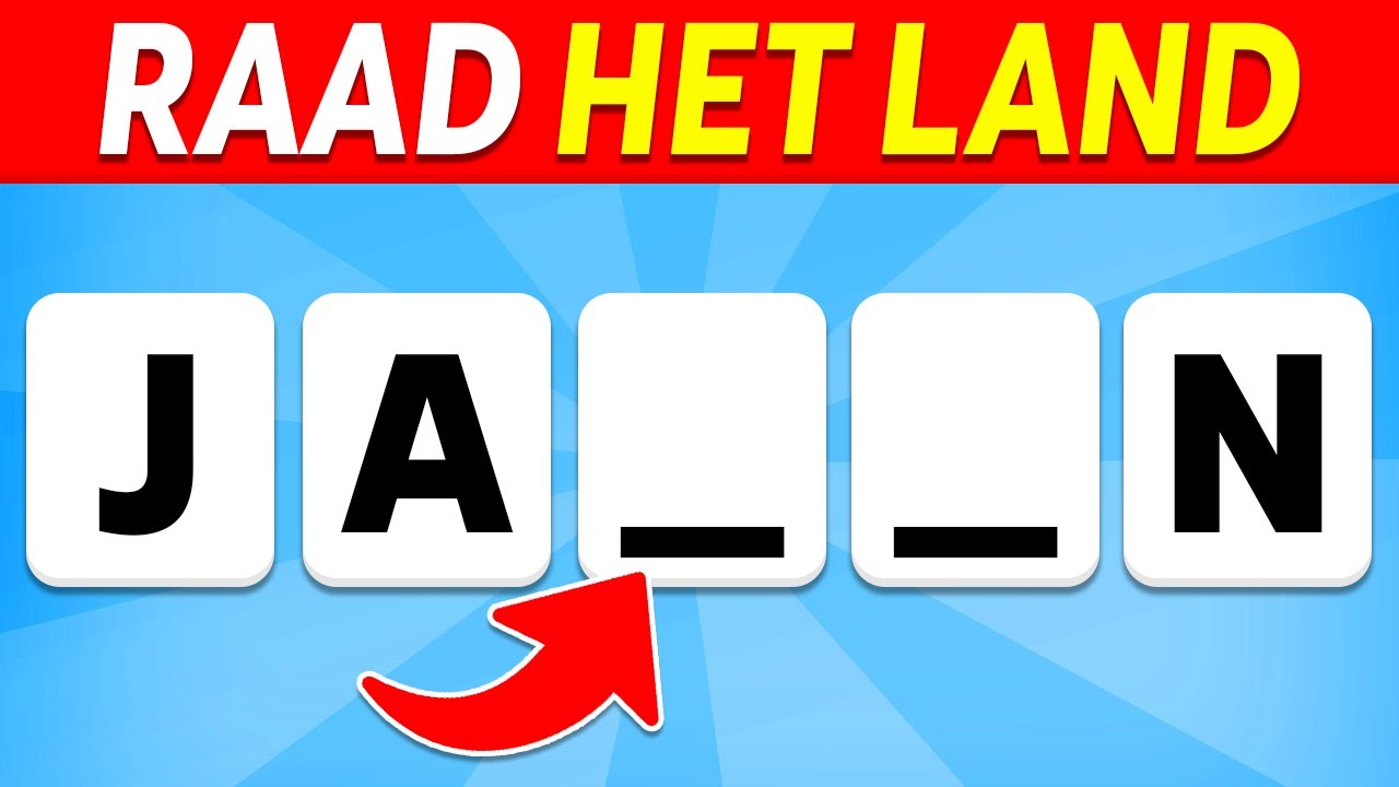 Raad het Land aan de Hand van de Missende Letters | Landen Quiz