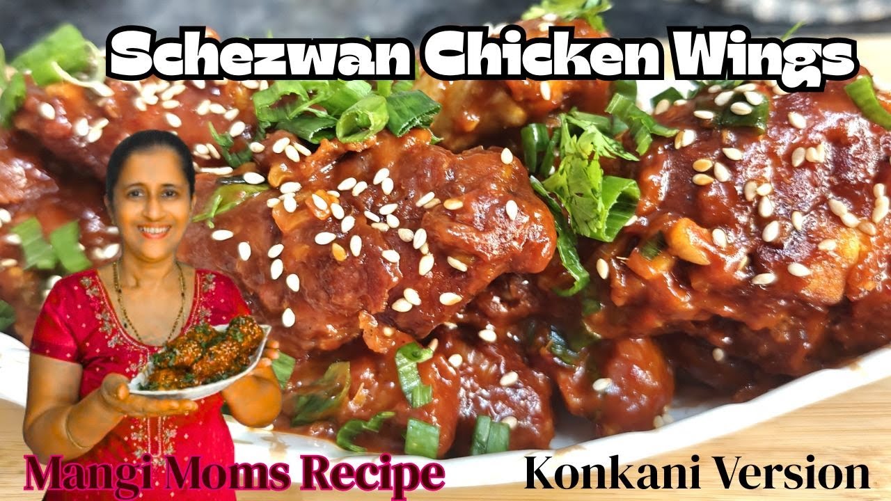 🌶️Hot & Crispy  Schezwan Chicken Wings | Perfect Party Starter at home | Konkani Version