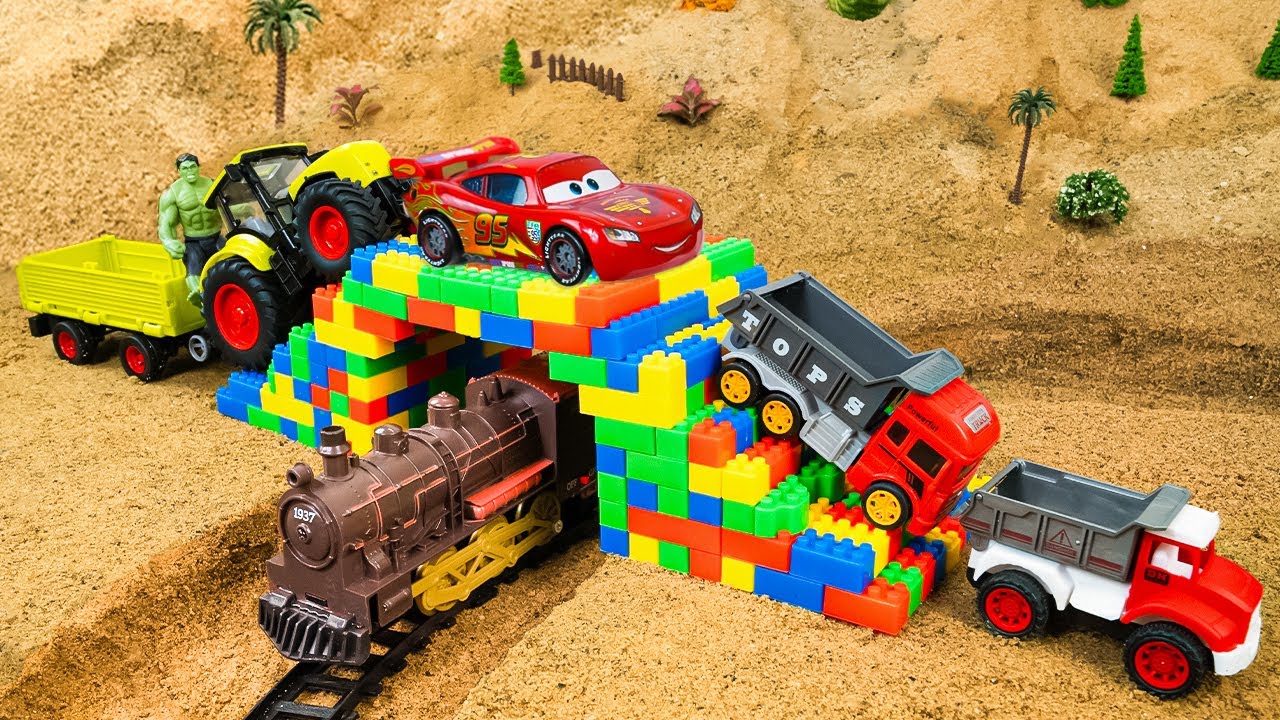 DIY Tractor Science Project Builds Mini Bridge Using Concrete and Bricks