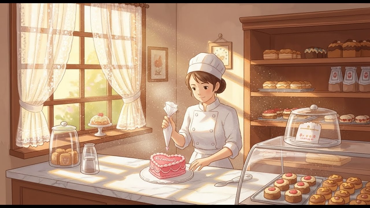 A Quiet Day in a Patisserie 🥐 | Valentine’s Cake Baking ASMR (No Talking, Ambient Sounds)