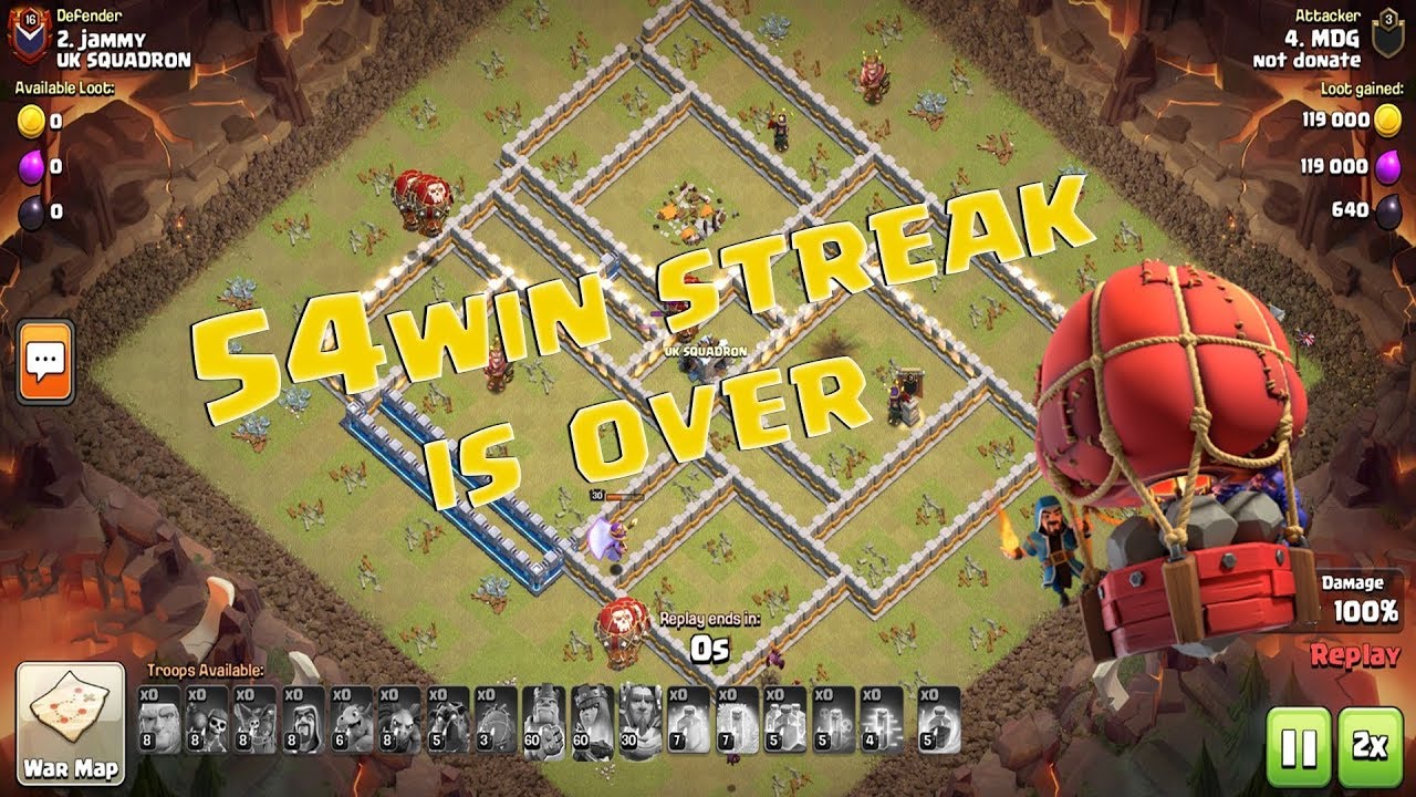 54 Win Streak Is Over By Not Donate Clan | Amazing Raids Clash of Clans 2019