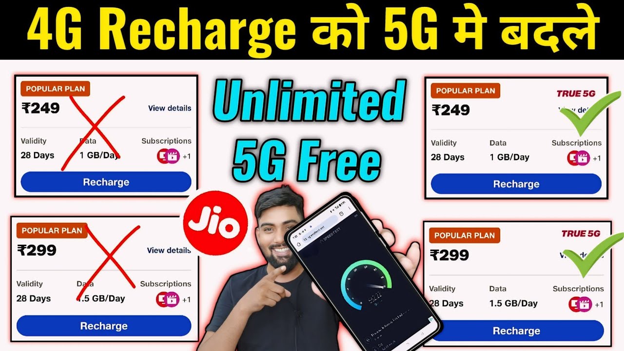 Jio 4G plan convert to Jio 5G plan |Jio 4G रिचार्ज को 5G Unlimited Free में कैसे चलाएं| Hindimesikho
