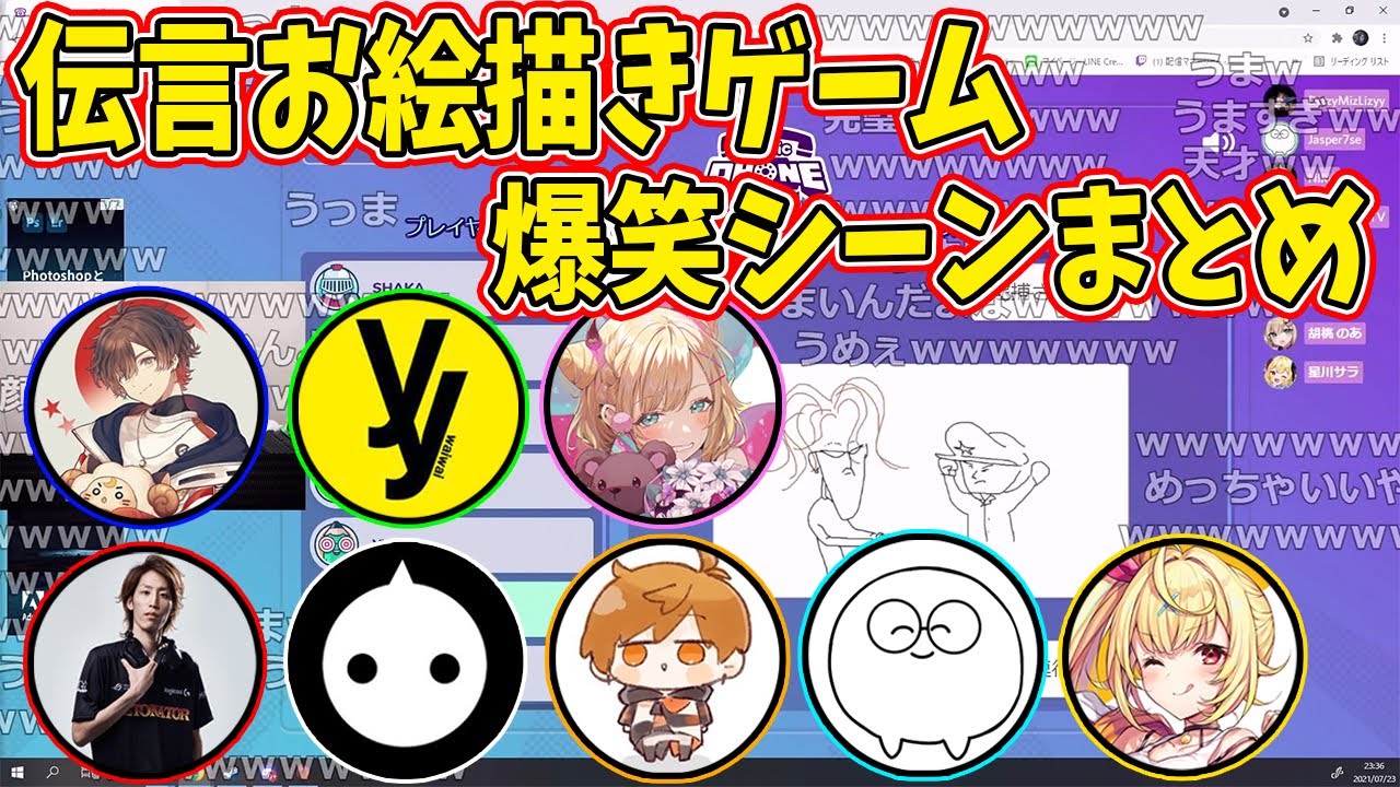 【二次会】お絵かき伝言ゲームの爆笑答え合わせシーン【2021/07/23】