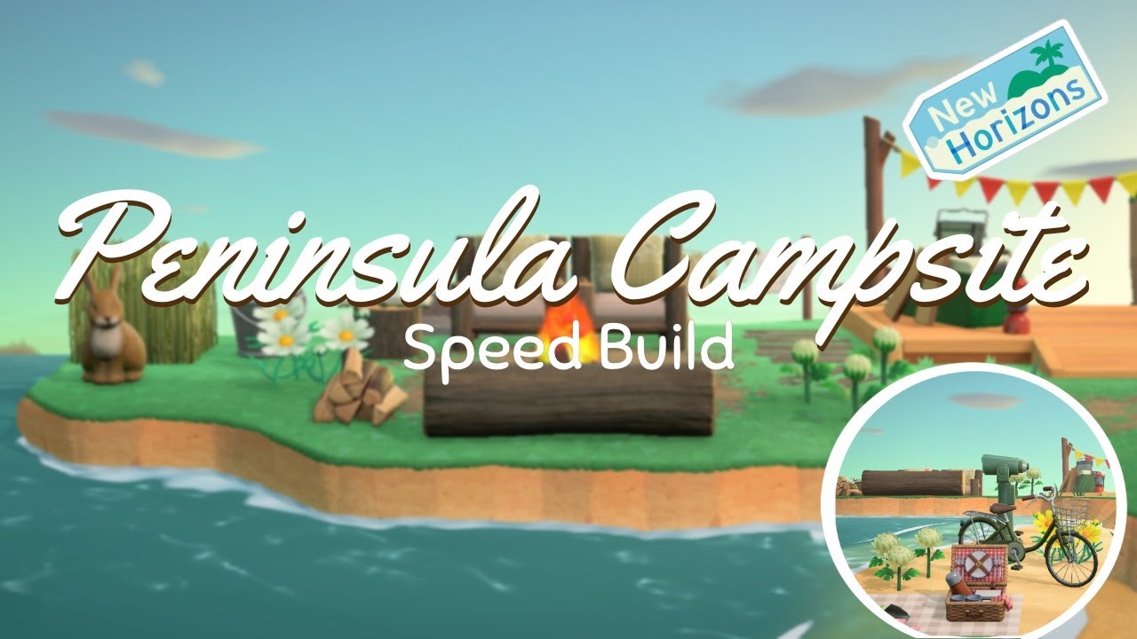 Cute Campsite Build on the Peninsula | ACNH | SPEED BUILD